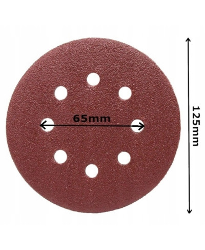 PAPIER ŚCIERNY 125MM P120 NA RZEP Z OTWORAMI 10szt KD11811