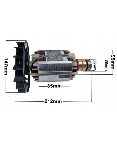 WIRNIK AGREGATU PRĄDOTWÓRCZEGO 85mm 230V 400V 1F 3F
