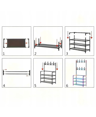 Szafka wieszak na ubrania buty 5 półek