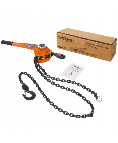 WCIĄGARKA ŁAŃCUCHOWA RĘCZNA Z GRZECHOTKĄ 1,5T 3M KD3500
