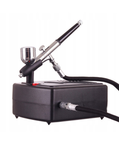 FENGDA FD-831 AEROGRAF 0,3mm + KOMPRESOR + WĄŻ 1,5m zestaw do malowania w walizce