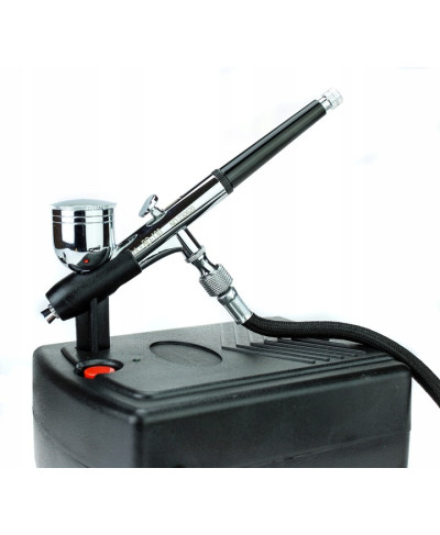 FENGDA FD-831 AEROGRAF 0,3mm + KOMPRESOR + WĄŻ 1,5m zestaw do malowania w walizce
