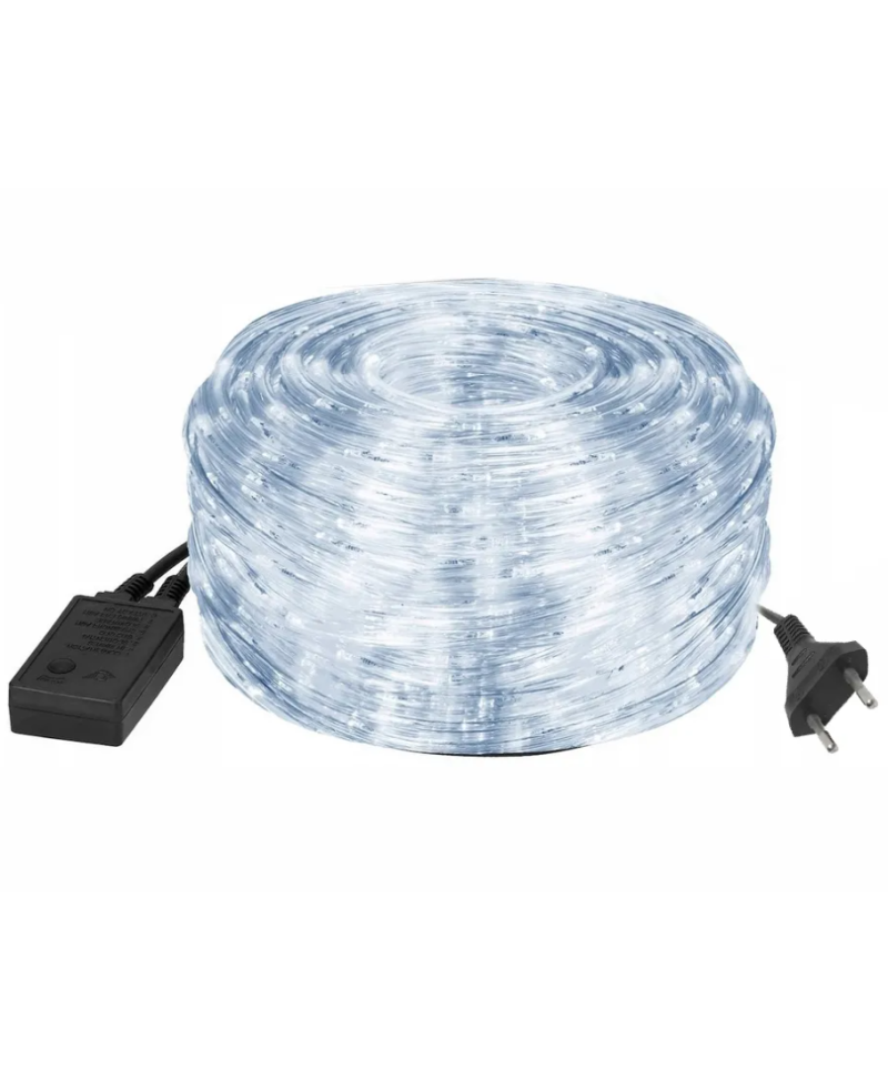 WĄŻ ŚWIETLNY ZEWNĘTRZNY LED LAMPKI ŚWIĄTECZNE BIAŁY ZIMNY IP44 20m
