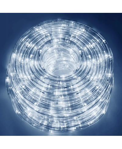 WĄŻ ŚWIETLNY ZEWNĘTRZNY LED LAMPKI ŚWIĄTECZNE BIAŁY ZIMNY IP44 20m