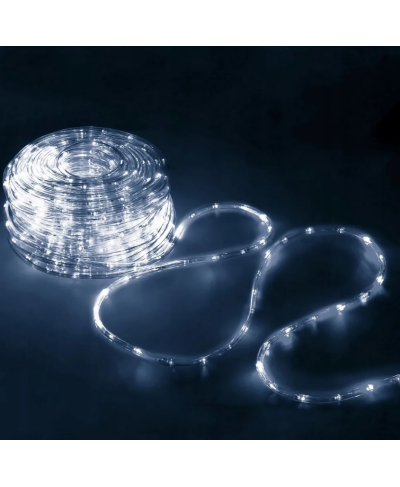 WĄŻ ŚWIETLNY ZEWNĘTRZNY LED LAMPKI ŚWIĄTECZNE BIAŁY ZIMNY IP44 20m