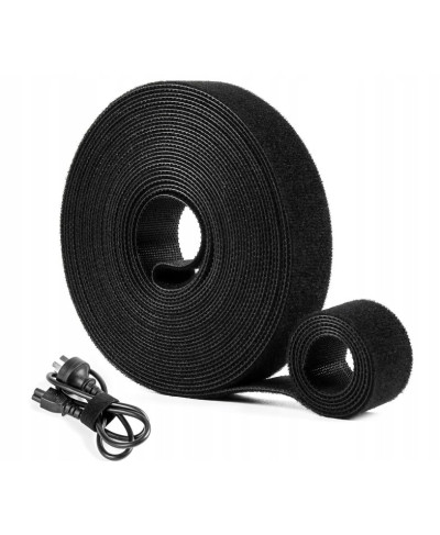 OPASKA TAŚMA NA RZEP DO SPINANIA KABLI CZARNA 5M 15mm