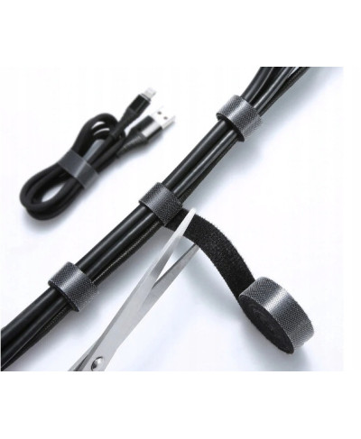 OPASKA TAŚMA NA RZEP DO SPINANIA KABLI CZARNA 5M 15mm