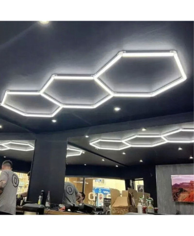 Lampa Led Hexagon Oświetlenie Garażu Warsztatu 247x98cm 125W 6500K