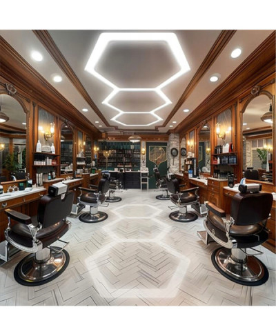 Lampa Led Hexagon Oświetlenie Garażu Warsztatu 247x98cm 125W 6500K