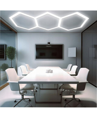 Lampa Led Hexagon Oświetlenie Garażu Warsztatu 247x98cm 125W 6500K