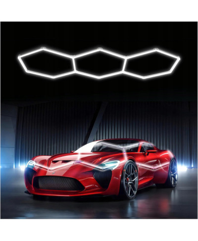 Lampa Led Hexagon Oświetlenie Garażu Warsztatu 247x98cm 125W 6500K