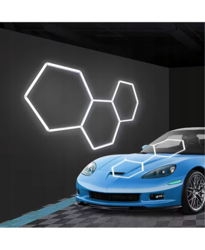 Lampa Led Hexagon Oświetlenie Garażu Warsztatu 247x98cm 125W 6500K