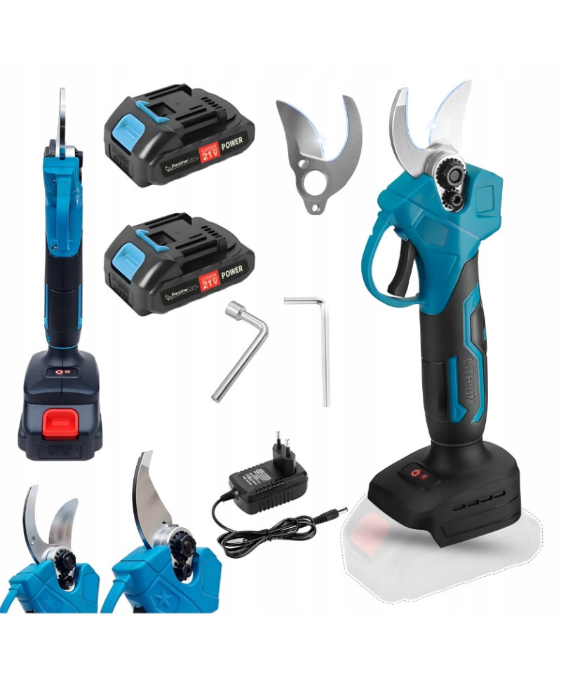 Sekator Elektryczny Ogrodowy do Krzewów Gałęzi +2x akumulator