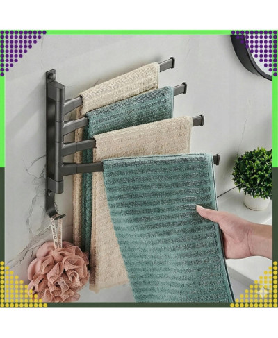 WIESZAK ŁAZIENKOWY NA RĘCZNIKI ŚCIENNY OBROTOWY ANTRACYT