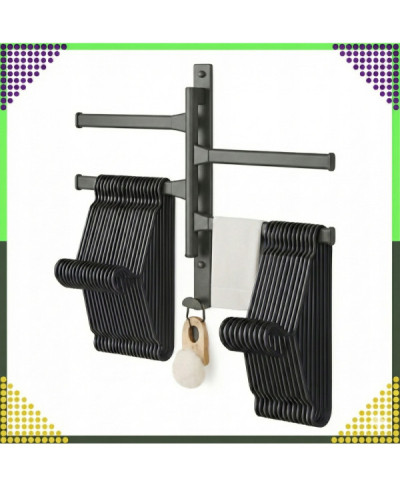 WIESZAK ŁAZIENKOWY NA RĘCZNIKI ŚCIENNY OBROTOWY ANTRACYT