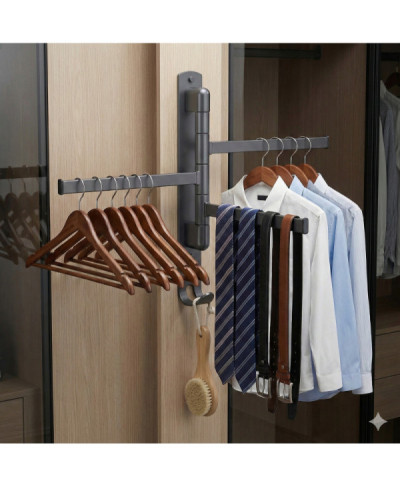 WIESZAK ŁAZIENKOWY NA RĘCZNIKI ŚCIENNY OBROTOWY ANTRACYT