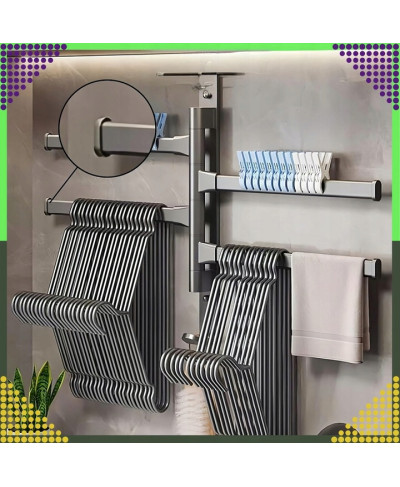 WIESZAK ŁAZIENKOWY NA RĘCZNIKI ŚCIENNY OBROTOWY ANTRACYT