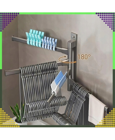 WIESZAK ŁAZIENKOWY NA RĘCZNIKI ŚCIENNY OBROTOWY ANTRACYT