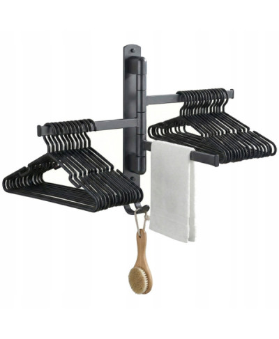 WIESZAK ŁAZIENKOWY NA RĘCZNIKI ŚCIENNY OBROTOWY ANTRACYT