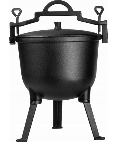 KOCIOŁEK ŻELIWNY GARNEK MYŚLIWSKI WĘGIERSKI 10L NA PIECZONKI OGNISKO GRILL