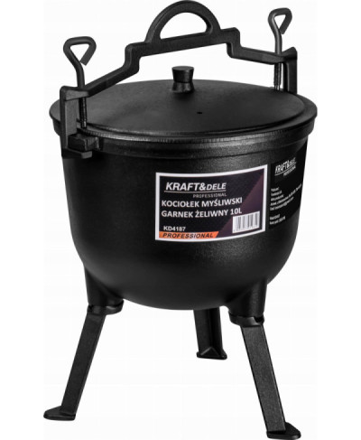 KOCIOŁEK ŻELIWNY GARNEK MYŚLIWSKI WĘGIERSKI 10L NA PIECZONKI OGNISKO GRILL