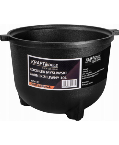 KOCIOŁEK ŻELIWNY GARNEK MYŚLIWSKI WĘGIERSKI 10L NA PIECZONKI OGNISKO GRILL