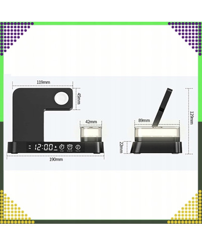 Ładowarka Indukcyjna Bezprzewodowa 15W lampka Nocna 4w1 QI