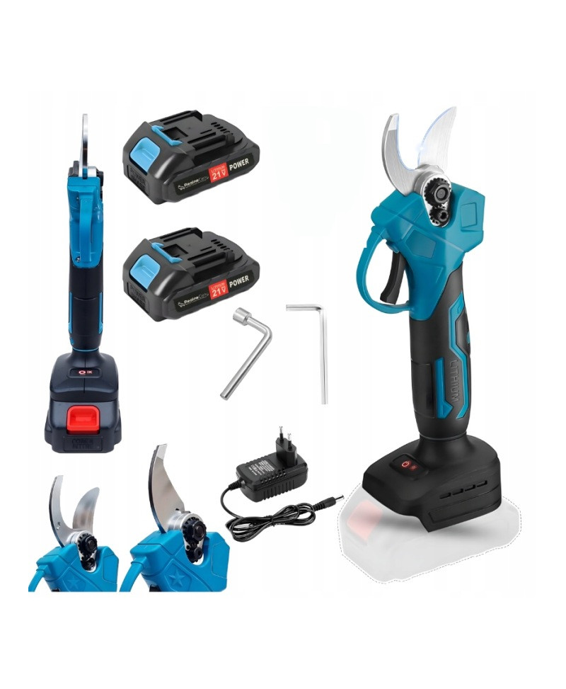 Sekator Elektryczny Ogrodowy do Krzewów Gałęzi +2x akumulator