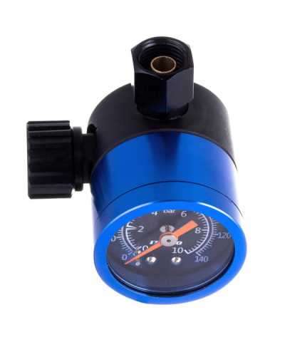Reduktor Ciśnienia Powietrza Szklany Pistoletu Lakierniczego 1/4" Manometr ITALCO ONE BLUE