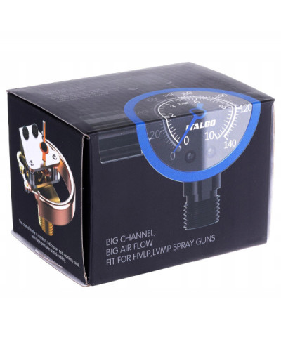 Reduktor Ciśnienia Powietrza Szklany Pistoletu Lakierniczego 1/4" Manometr ITALCO ONE BLUE