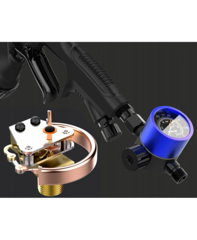 Reduktor Ciśnienia Powietrza Szklany Pistoletu Lakierniczego 1/4" Manometr ITALCO ONE BLUE
