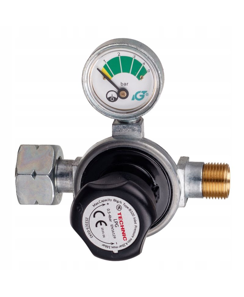 REDUKTOR DO BUTLI PROPAN BUTAN LPG 3/8" Z MANOMETREM 0,5-4bar